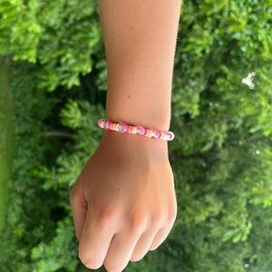 Crystal clay bead bracelet